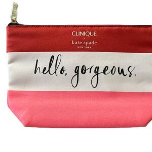 Clinique Kate Spade Cosmetic Bag. New. Red, White, and Pink